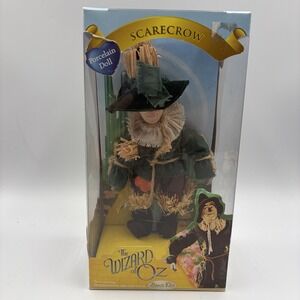 Vtg The Wizard of Oz Porcelain Doll 8" SCARECROW Brass Key Keepsakes 2005 NRFB